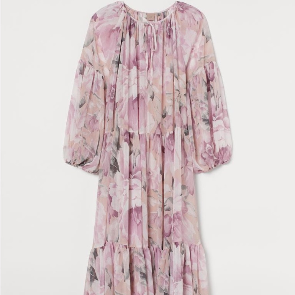H&M Floral Print Chiffon Dress size L